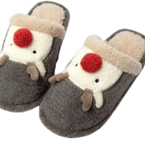 Elk Christmas Plush Slippers
