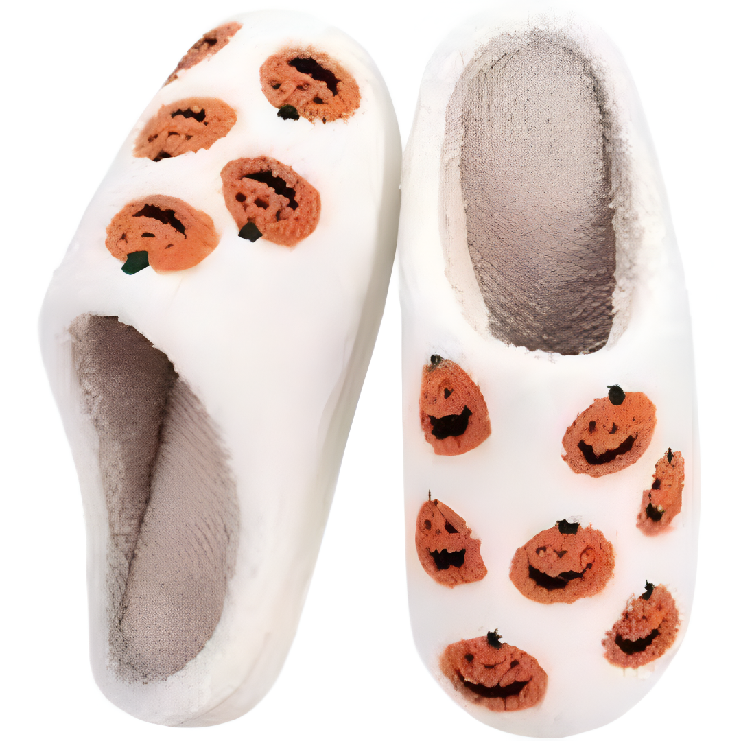 Pumpkin Halloween Plush Indoor Home Slippers