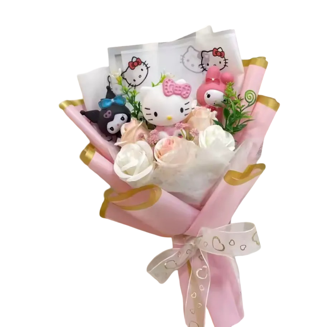 Sanrio Character With Flowers Plush Bouquet Sanrio Character With Flowers Plush Bouquet